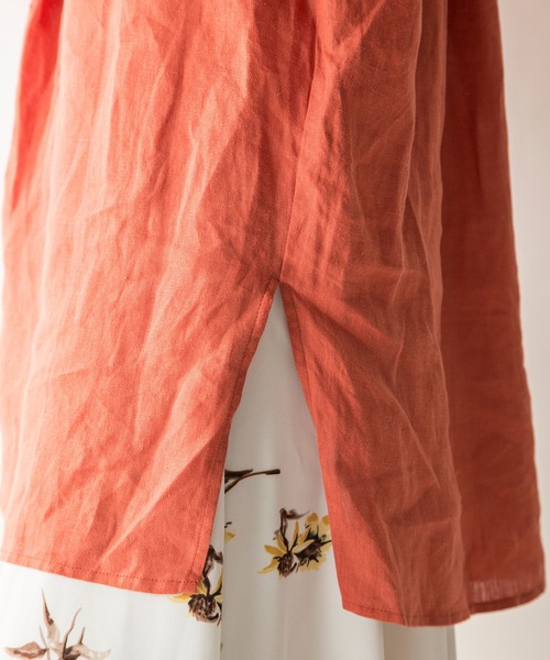 MILLION CARATS(ミリオンカラッツ)の「【STYLE4】フレンチリネン2WAYロングシャツ(シャツ/ブラウス・レディース・オフホワイト/オレンジ/ネイビー・FREE)」の16枚目の写真