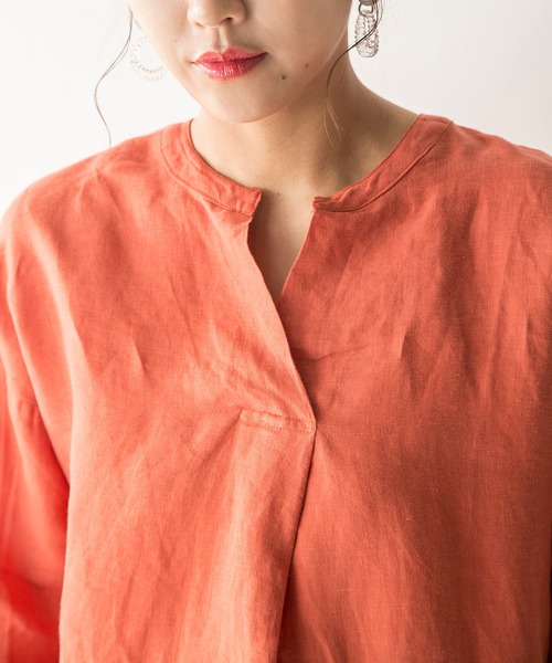 MILLION CARATS(ミリオンカラッツ)の「【STYLE4】フレンチリネン2WAYロングシャツ(シャツ/ブラウス・レディース・オフホワイト/オレンジ/ネイビー・FREE)」の17枚目の写真