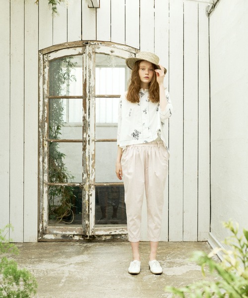 PUAL CE CIN(ピュアルセシン)の「綿麻ツイルテーパードパンツ(その他パンツ・レディース・アイボリー/スミクロ/ベージュ/サックスブルー/イエロー/ピンク・FREE)」の19枚目の写真