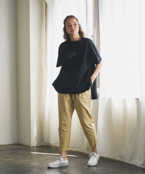 PUAL CE CIN(ピュアルセシン)の「綿麻ツイルテーパードパンツ(その他パンツ・レディース・アイボリー/スミクロ/ベージュ/サックスブルー/イエロー/ピンク・FREE)」の17枚目の写真