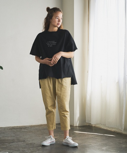 PUAL CE CIN(ピュアルセシン)の「綿麻ツイルテーパードパンツ(その他パンツ・レディース・アイボリー/スミクロ/ベージュ/サックスブルー/イエロー/ピンク・FREE)」の18枚目の写真