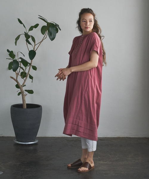 PUAL CE CIN(ピュアルセシン)の「綿麻ツイルテーパードパンツ(その他パンツ・レディース・アイボリー/スミクロ/ベージュ/サックスブルー/イエロー/ピンク・FREE)」の13枚目の写真