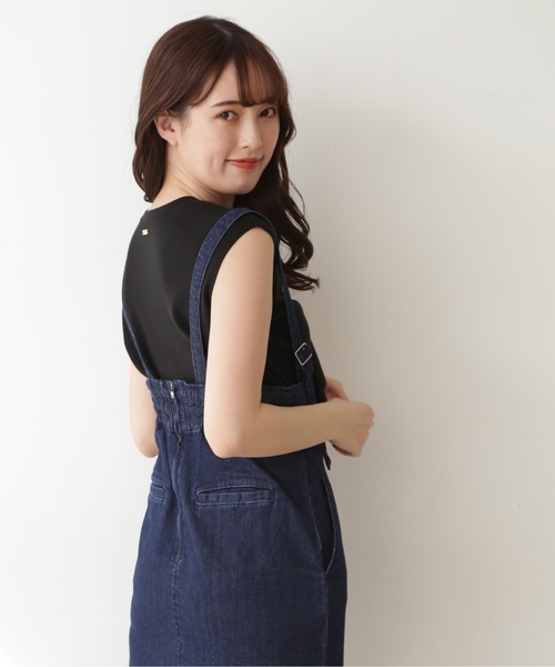 JILL by JILL STUART（ジルバイジルスチュアート）の「◇フロントラッフルタンク（ニット/セーター・レディース・ホワイト/ブラック/ブルー・FREE）」の4枚目の写真