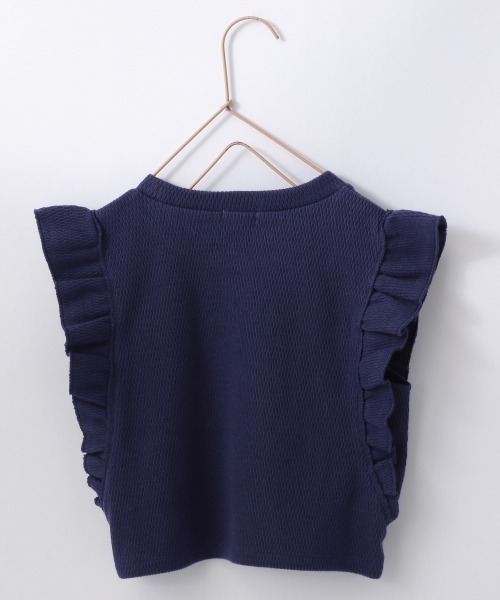 LOWRYS FARM（ローリーズファーム）の「ソデフリルＳＳ　947067（Tシャツ/カットソー・キッズ・ブラック/アイボリー/ブルー/ダークブラウン・130cm/120cm/150cm/140cm/110cm）」の5枚目の写真