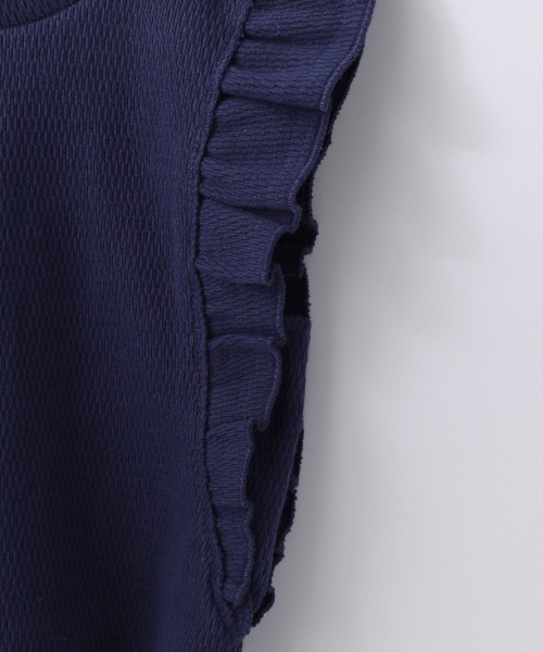 LOWRYS FARM（ローリーズファーム）の「ソデフリルＳＳ　947067（Tシャツ/カットソー・キッズ・ブラック/アイボリー/ブルー/ダークブラウン・130cm/120cm/150cm/140cm/110cm）」の8枚目の写真