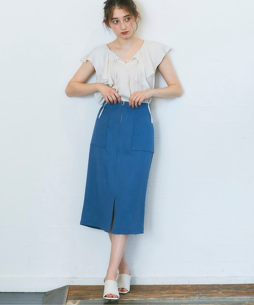 12Twelve Agenda(トゥエルブ アジェンダ)の「前後2wayサテンフリルカラーブラウス(シャツ/ブラウス・レディース・ホワイト/ブラウン/ラベンダー・M)」の7枚目の写真