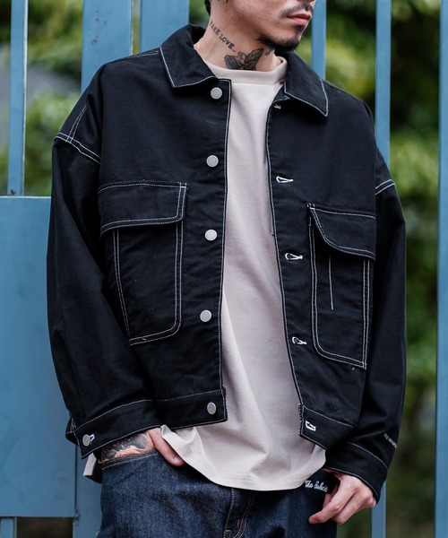 Subciety(サブサエティ)の「COVER ALL SHIRT(カバーオール・メンズ・ベージュ/ブラック/ホワイト・LARGE/X-LARGE/MEDIUM/SMALL)」の3枚目の写真