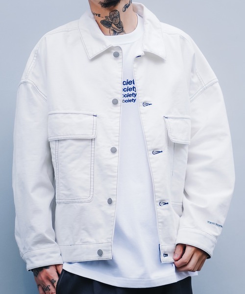 Subciety(サブサエティ)の「COVER ALL SHIRT(カバーオール・メンズ・ベージュ/ブラック/ホワイト・LARGE/X-LARGE/MEDIUM/SMALL)」の21枚目の写真