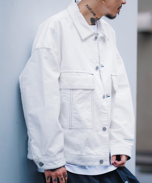 Subciety(サブサエティ)の「COVER ALL SHIRT(カバーオール・メンズ・ベージュ/ブラック/ホワイト・LARGE/X-LARGE/MEDIUM/SMALL)」の19枚目の写真