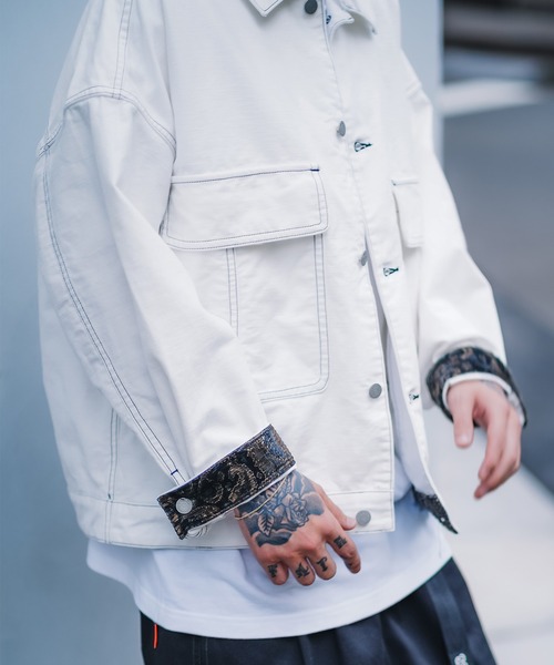 Subciety(サブサエティ)の「COVER ALL SHIRT(カバーオール・メンズ・ベージュ/ブラック/ホワイト・LARGE/X-LARGE/MEDIUM/SMALL)」の11枚目の写真