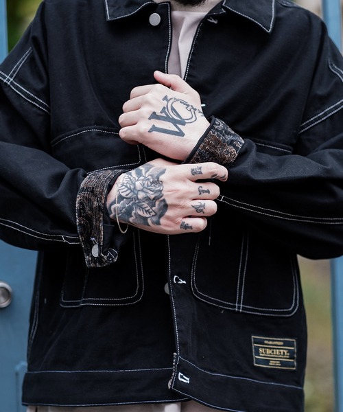 Subciety(サブサエティ)の「COVER ALL SHIRT(カバーオール・メンズ・ベージュ/ブラック/ホワイト・LARGE/X-LARGE/MEDIUM/SMALL)」の17枚目の写真