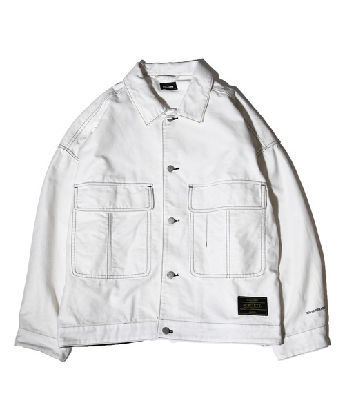 Subciety(サブサエティ)の「COVER ALL SHIRT(カバーオール・メンズ・ベージュ/ブラック/ホワイト・LARGE/X-LARGE/MEDIUM/SMALL)」の15枚目の写真