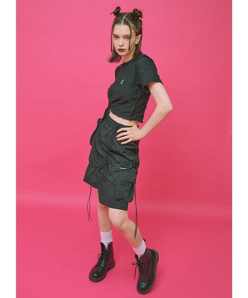 CRANK/クランク』WRINKLE TYING CROP T/リンクルタイイング