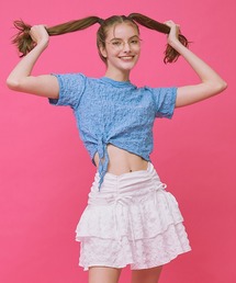 CRANK 韓国　シャツ　クロップド丈 CRANK/クランク』BAND LOGO CROP T/ロゴプリントクロップド丈