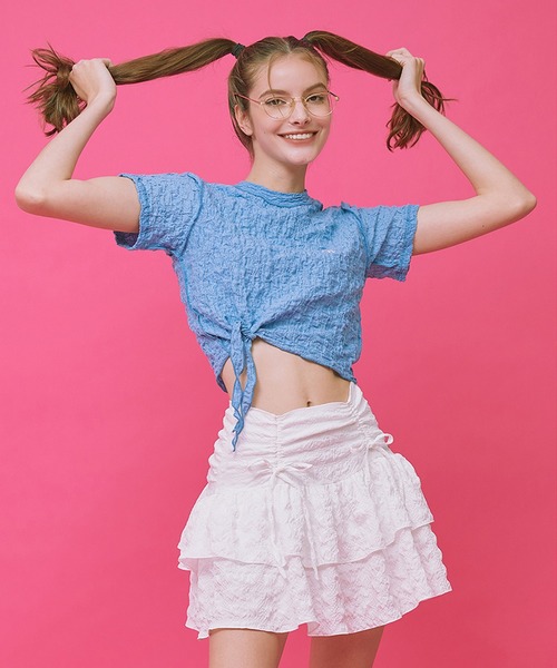 ★CRANK★TWEED TASSEL SKIRT_L.GR★正規品/韓国直送料込/人気 Collection A-line Mini Skirt In Tinsel Tweed For Women | J.Crew