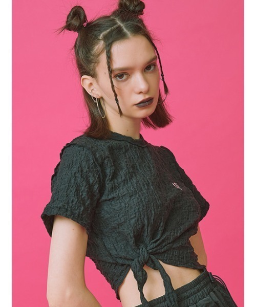 CRANK/クランク』WRINKLE TYING CROP T/リンクルタイイング