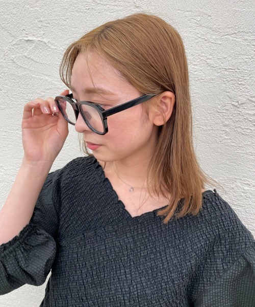 mystic（ミスティック）の「太フレームメガネ（メガネ・レディース・ブラック・ONE SIZE）」の2枚目の写真