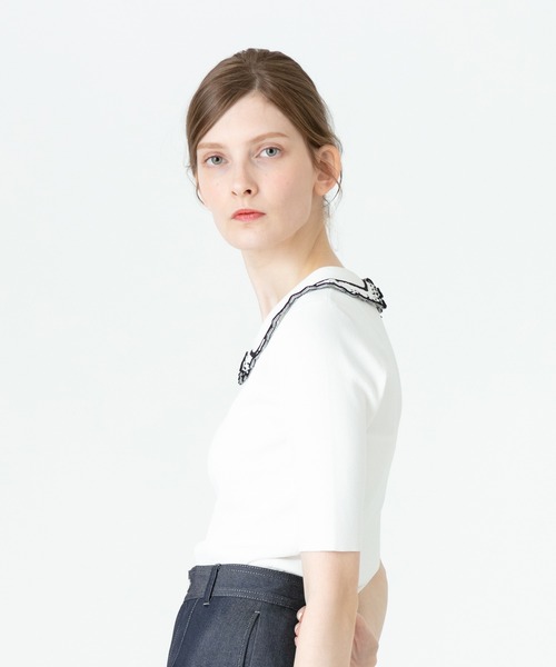 新品 LOULOU WILLOUGHBY バイカラープルオーバー LOULOU WILLOUGHBY】バイカラーモックネックプルオーバー