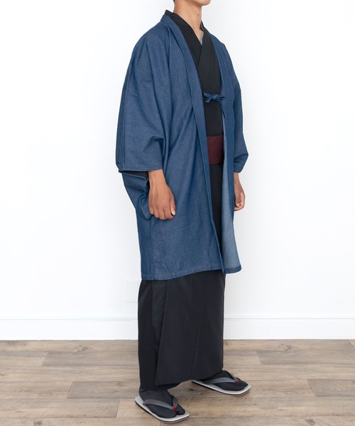 KYOETSU（キョウエツ）の「洗えるメンズデニム羽織（着物・メンズ・インディゴブルー/ブラック/ブルー・L/LL/M）」の5枚目の写真