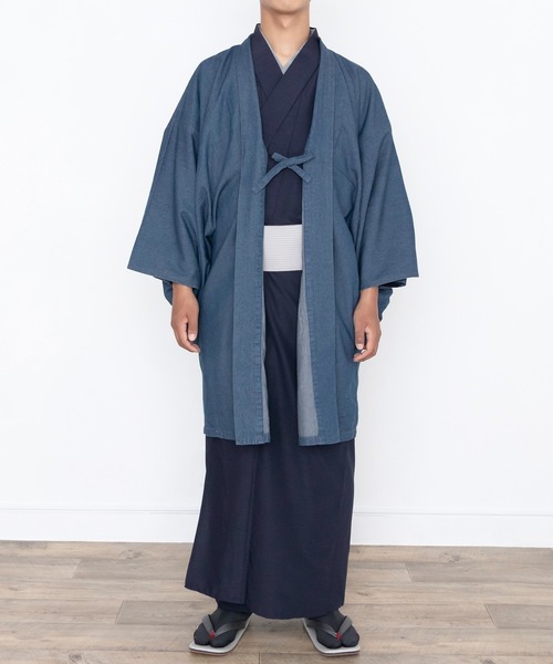 KYOETSU（キョウエツ）の「洗えるメンズデニム羽織（着物・メンズ・インディゴブルー/ブラック/ブルー・L/LL/M）」の12枚目の写真