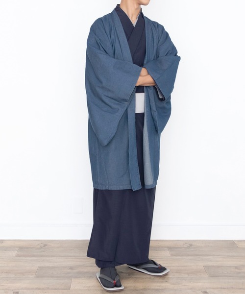 KYOETSU（キョウエツ）の「洗えるメンズデニム羽織（着物・メンズ・インディゴブルー/ブラック/ブルー・L/LL/M）」の13枚目の写真