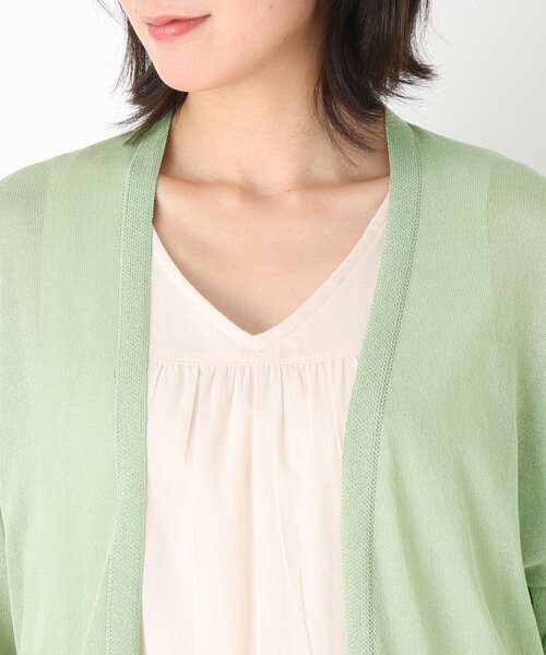 SHOO・LA・RUE（シューラルー）の「◆リネンライクシアーカーディガン（カーディガン/ボレロ・レディース・ライトグレー/ブラック/ブルー/グリーン/サンドベージュ/ナチュラル・00）」の10枚目の写真