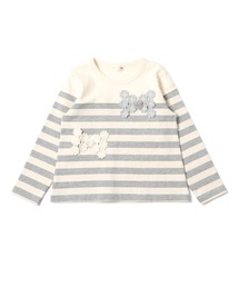 KP（ケーピー）の「リボンモチーフ天竺ボーダー長袖Tシャツ(140-160cm)（Tシャツ/カットソー・キッズ）」