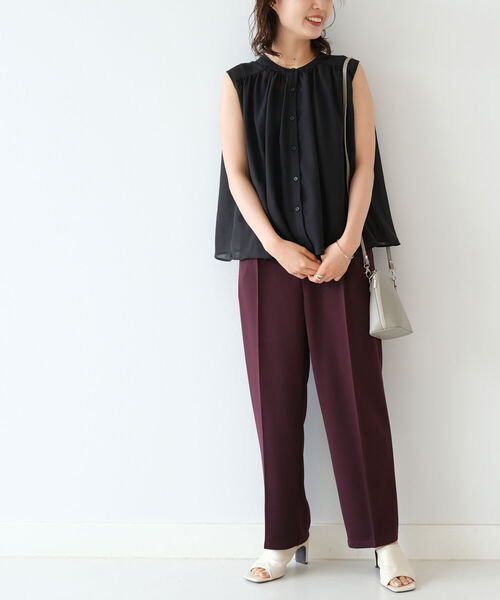 B:MING by BEAMS（ビーミングバイビームス）の「B:MING by BEAMS / ポンチタック パンツ（その他パンツ・レディース・ブルー系その他2/イエロー系その他5/ワイン・MEDIUM/SMALL）」の12枚目の写真