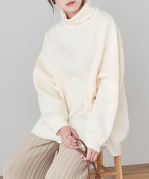 裏起毛スウェットタートルネックプルオーバー