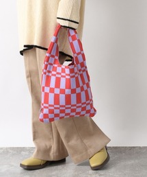 JEANASIS | チェッカーフラッグニットバッグ/959180(トートバッグ)