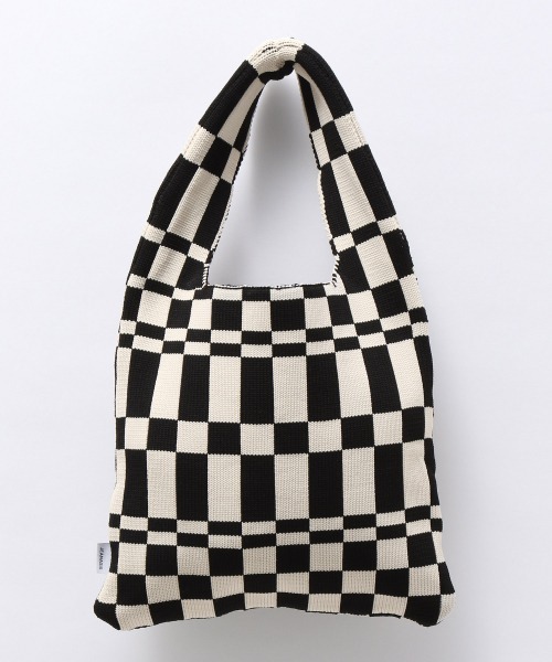 JEANASIS（ジーナシス）の「チェッカーフラッグニットバッグ/959180（トートバッグ・レディース・ブラック系その他/グリーン系その他/レッド系その他・FREE）」の6枚目の写真