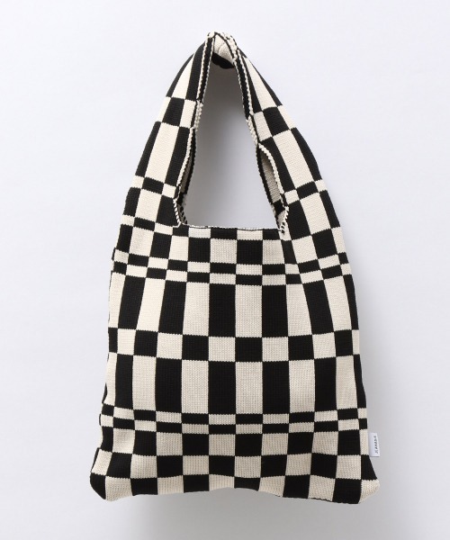 JEANASIS（ジーナシス）の「チェッカーフラッグニットバッグ/959180（トートバッグ・レディース・ブラック系その他/グリーン系その他/レッド系その他・FREE）」の8枚目の写真