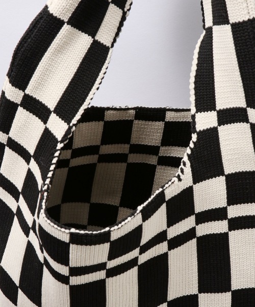 JEANASIS（ジーナシス）の「チェッカーフラッグニットバッグ/959180（トートバッグ・レディース・ブラック系その他/グリーン系その他/レッド系その他・FREE）」の10枚目の写真