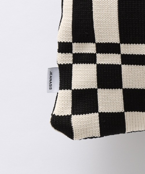 JEANASIS（ジーナシス）の「チェッカーフラッグニットバッグ/959180（トートバッグ・レディース・ブラック系その他/グリーン系その他/レッド系その他・FREE）」の11枚目の写真