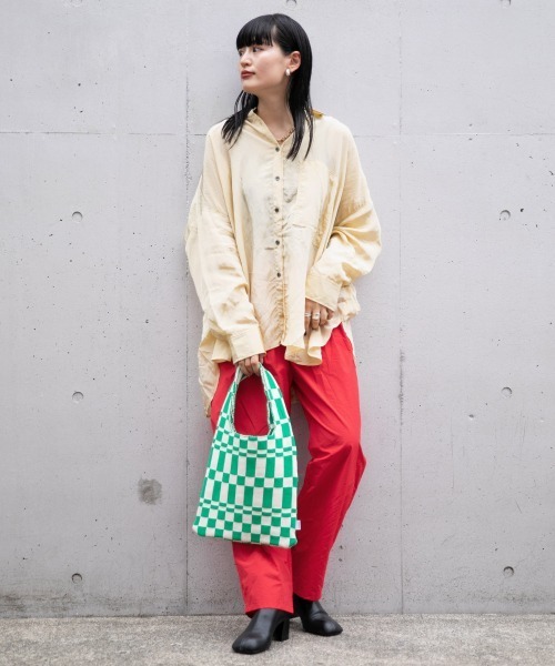 JEANASIS（ジーナシス）の「チェッカーフラッグニットバッグ/959180（トートバッグ・レディース・ブラック系その他/グリーン系その他/レッド系その他・FREE）」の17枚目の写真