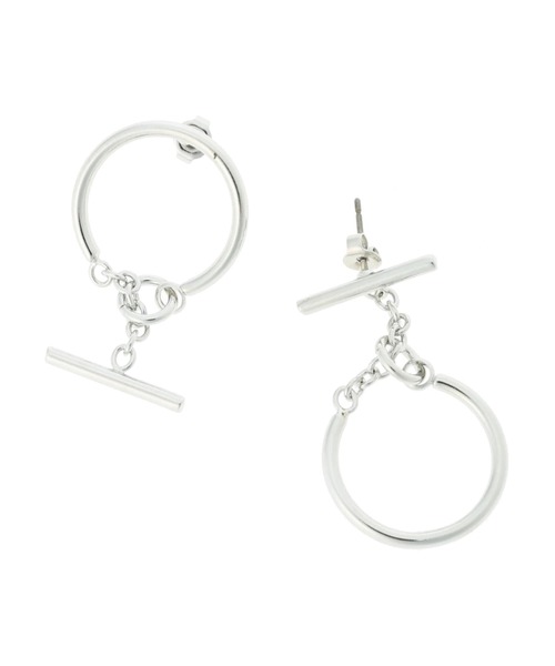 CRAFT STANDARD BOUTIQUE(クラフトスタンダードブティック)の「ラウンド&メタルバーアシメピアス *(ピアス(両耳用)・レディース・シルバー・FREE)」の1枚目の写真