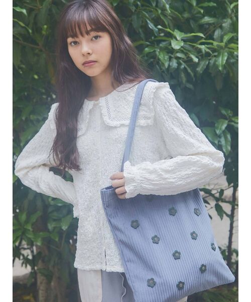 merry jenny（メリージェニー）の「ジャガードセーラーカラーブラウス（シャツ/ブラウス・レディース・ブラック/ベージュ/オフホワイト・FREE）」の21枚目の写真