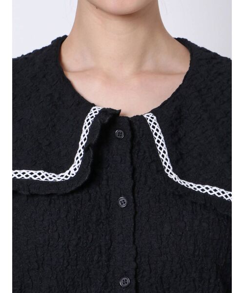 merry jenny（メリージェニー）の「ジャガードセーラーカラーブラウス（シャツ/ブラウス・レディース・ブラック/ベージュ/オフホワイト・FREE）」の19枚目の写真