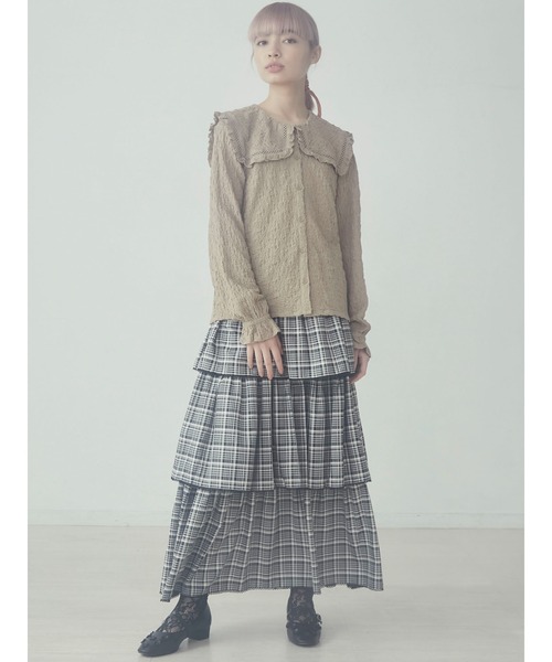 merry jenny（メリージェニー）の「ジャガードセーラーカラーブラウス（シャツ/ブラウス・レディース・ブラック/ベージュ/オフホワイト・FREE）」の17枚目の写真