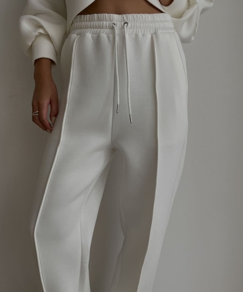 Avvenente（アベネンテ）の「【Avvenente】ボンディングスウェットパンツ（スウェットパンツ・レディース・ブラック/オフホワイト・M）」の11枚目の写真