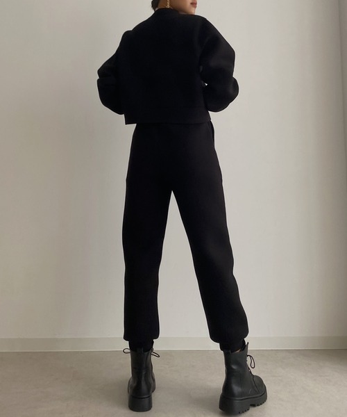 Avvenente（アベネンテ）の「【Avvenente】ボンディングスウェットパンツ（スウェットパンツ・レディース・ブラック/オフホワイト・M）」の9枚目の写真