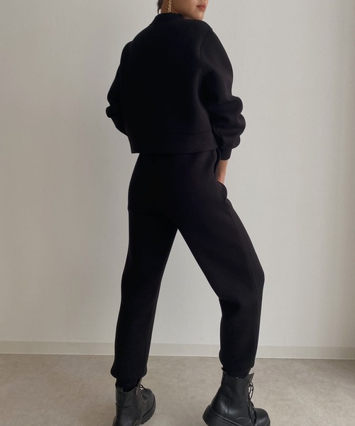 Avvenente（アベネンテ）の「【Avvenente】ボンディングスウェットパンツ（スウェットパンツ・レディース・ブラック/オフホワイト・M）」の10枚目の写真