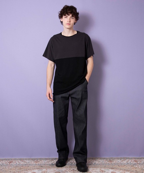 FACTOTUM(ファクトタム)の「【FACTOTUM】パネルトリムTシャツ(Tシャツ/カットソー・メンズ・ブラック/ピンク/ホワイト・48/46/44)」の4枚目の写真