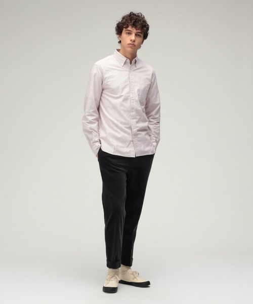 BEAMS PLUS(ビームスプラス)の「BEAMS PLUS / オックスフォード ストライプ ボタンダウン シャツ(シャツ/ブラウス・メンズ・ブルー/ワイン・LARGE/SMALL/X-LARGE/X-SMALL/MEDIUM/XX-LARGE)」の4枚目の写真