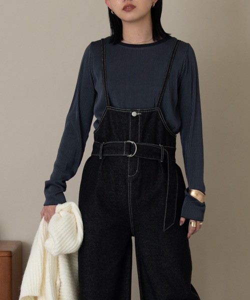 Aunt Marie's(アントマリーズ)の「ストライプバイカラートップス(Tシャツ/カットソー・レディース・ブラウン/ブルー/アイボリー/ライトグリーン/ライトブルー・FREE)」の10枚目の写真