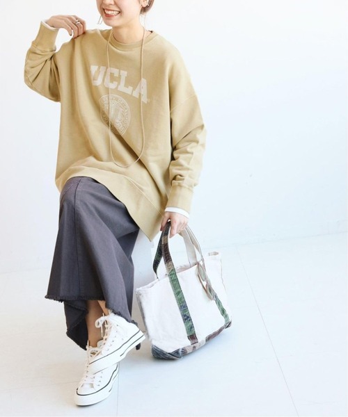 JOURNAL STANDARD relume(ジャーナルスタンダード レリューム)の「セイヒンゾメカレッジスリットスウェット◆(スウェット・レディース・ベージュ/グレー・FREE)」の2枚目の写真