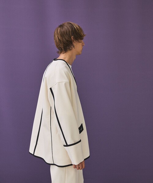 PUBLIC TOKYO（パブリックトウキョウ）の「【youth】UNEVENジップブルゾン（ブルゾン・メンズ・ホワイト/ライトブラウン・1/2）」の5枚目の写真