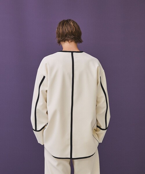 PUBLIC TOKYO（パブリックトウキョウ）の「【youth】UNEVENジップブルゾン（ブルゾン・メンズ・ホワイト/ライトブラウン・1/2）」の7枚目の写真