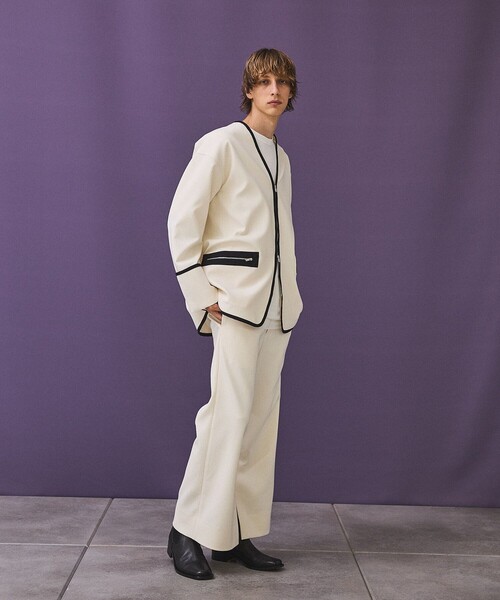 PUBLIC TOKYO（パブリックトウキョウ）の「【youth】UNEVENジップブルゾン（ブルゾン・メンズ・ホワイト/ライトブラウン・1/2）」の9枚目の写真