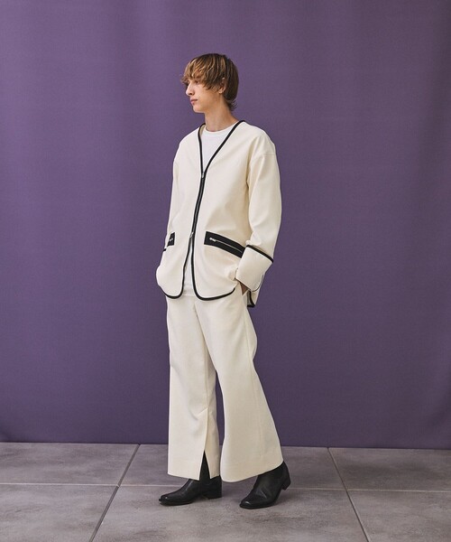 PUBLIC TOKYO（パブリックトウキョウ）の「【youth】UNEVENジップブルゾン（ブルゾン・メンズ・ホワイト/ライトブラウン・1/2）」の10枚目の写真